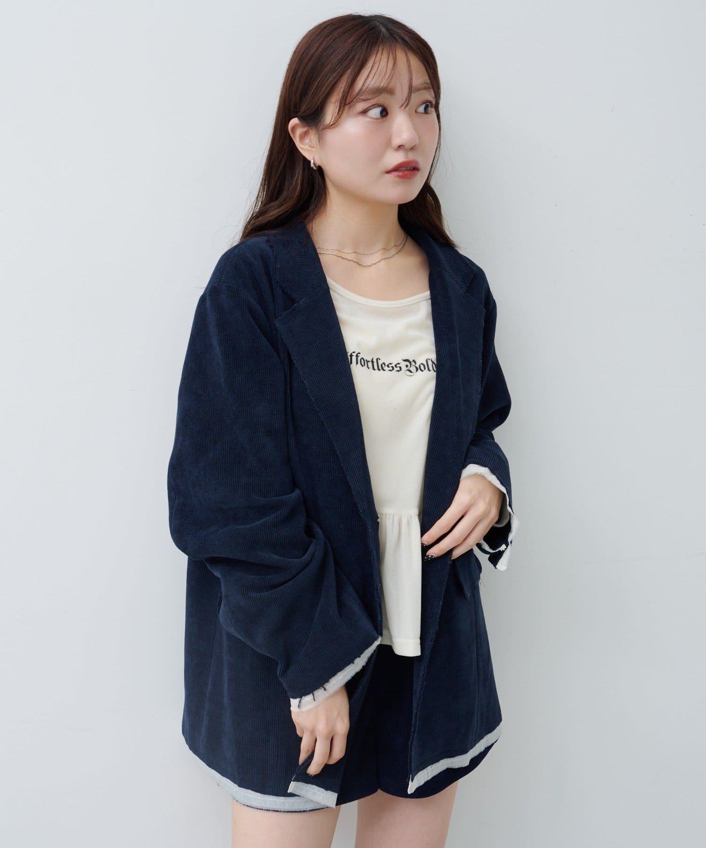 徽標荷葉邊天鵝絨上衣