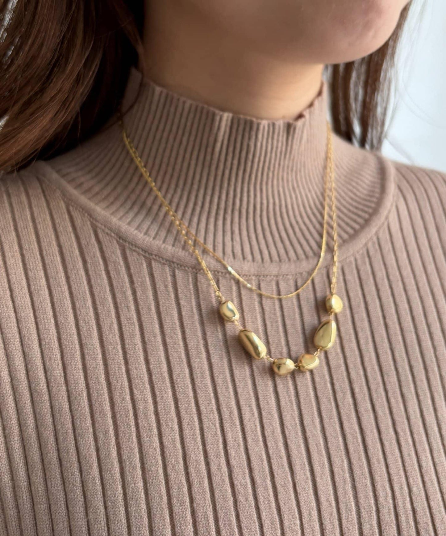 雙層大小圓潤項鍊