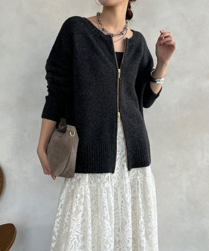 標誌拉鍊兩穿套頭衫