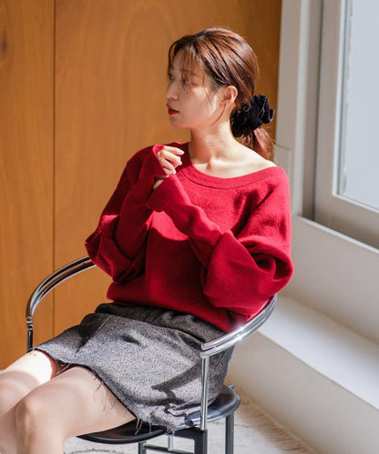 【4色可選/兩用】混色長款羅紋針織衫