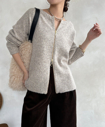 標誌拉鍊兩穿套頭衫