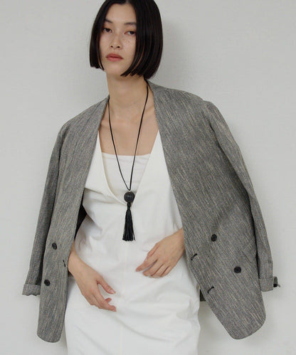 【近日開始】無領粗花呢夾克