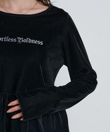 徽標荷葉邊天鵝絨上衣