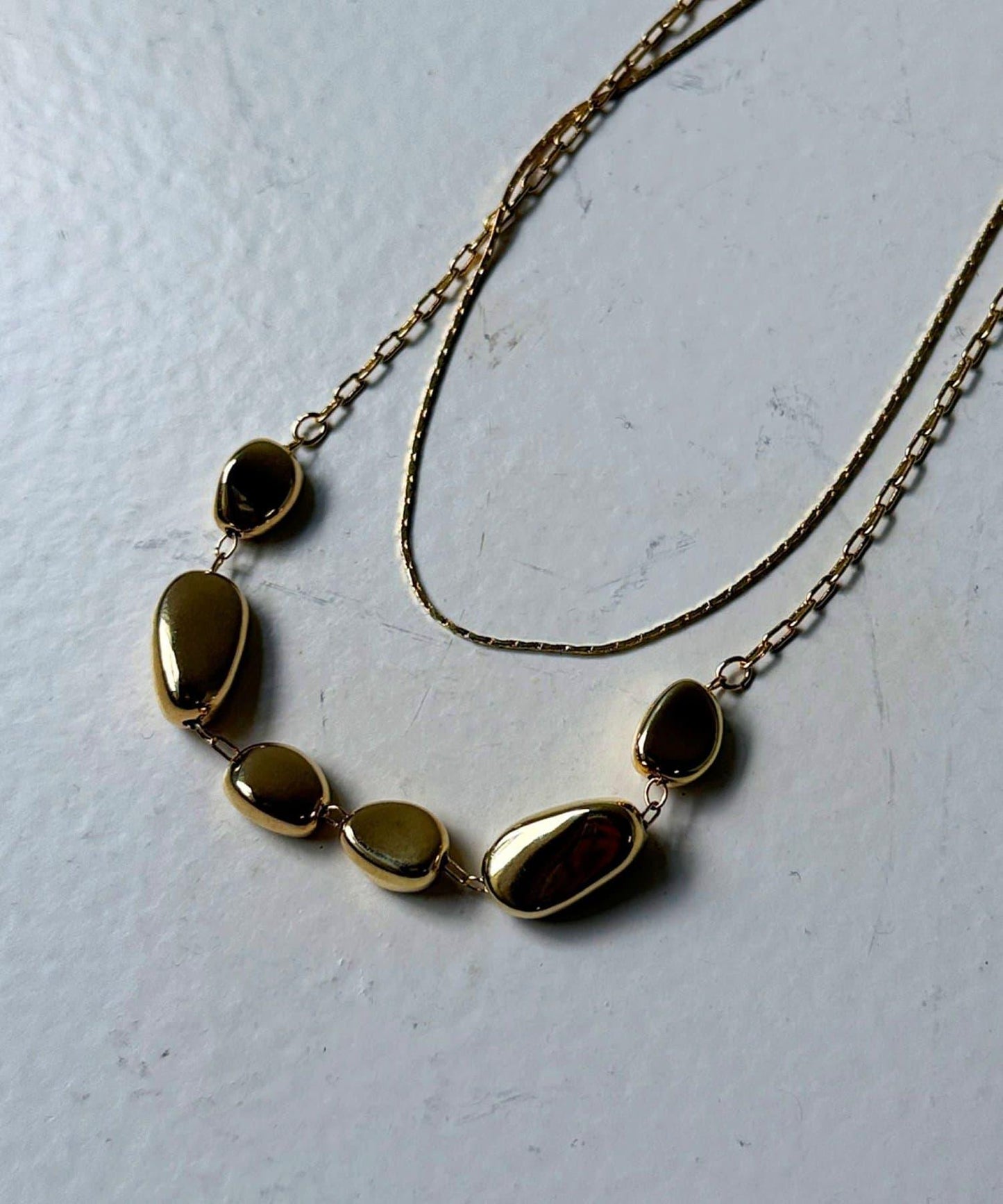 雙層大小圓潤項鍊