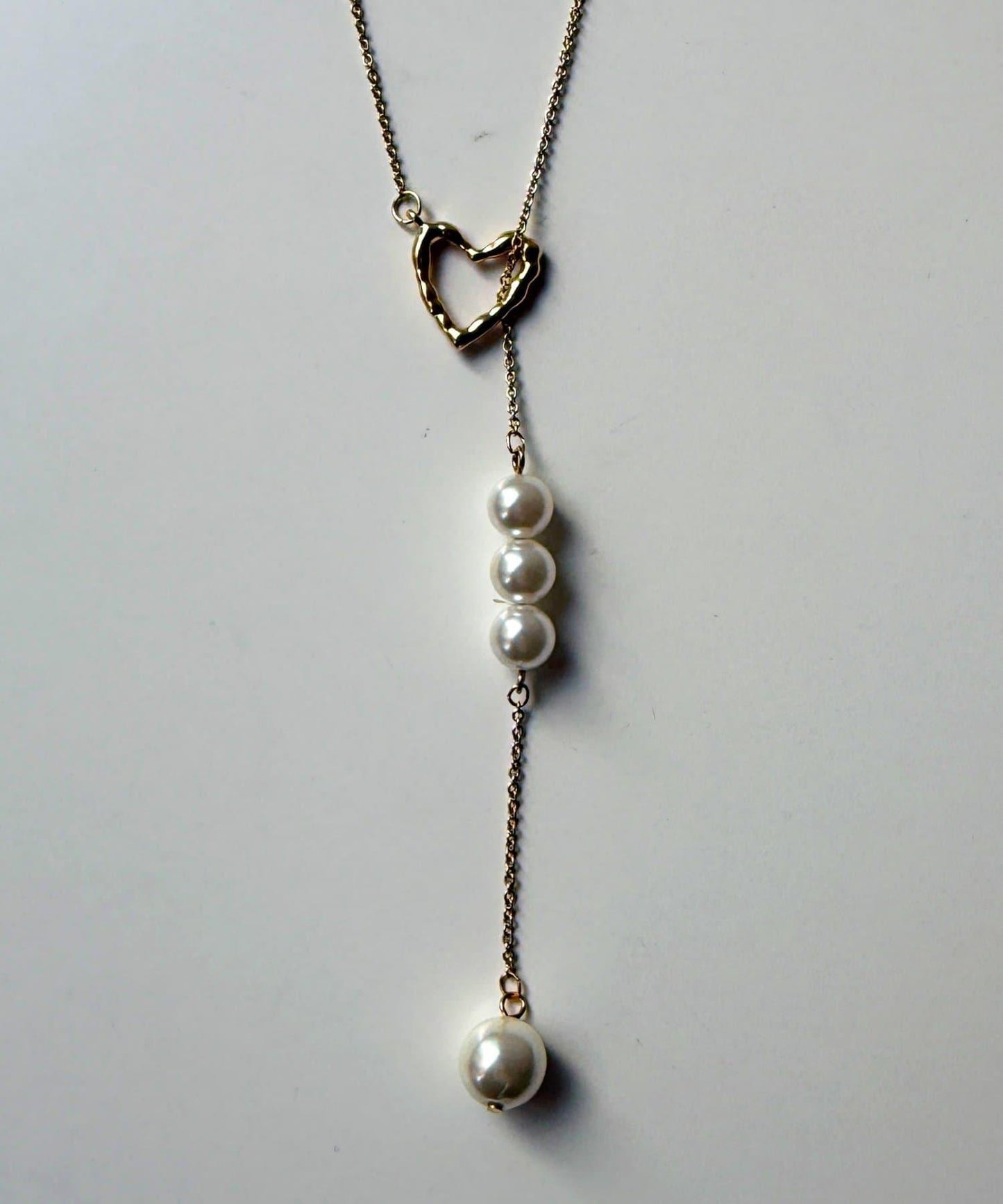 愛心與珍珠長款項鍊