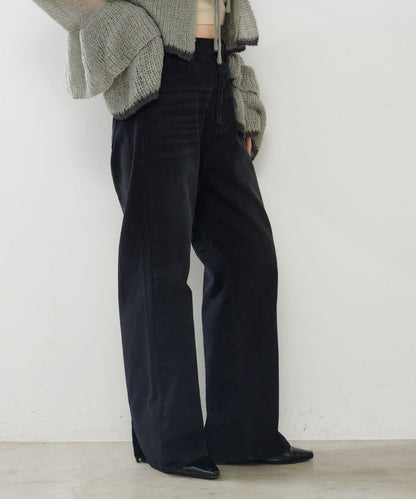 【2尺碼可選/適合身材嬌小】直筒後腰帶長褲