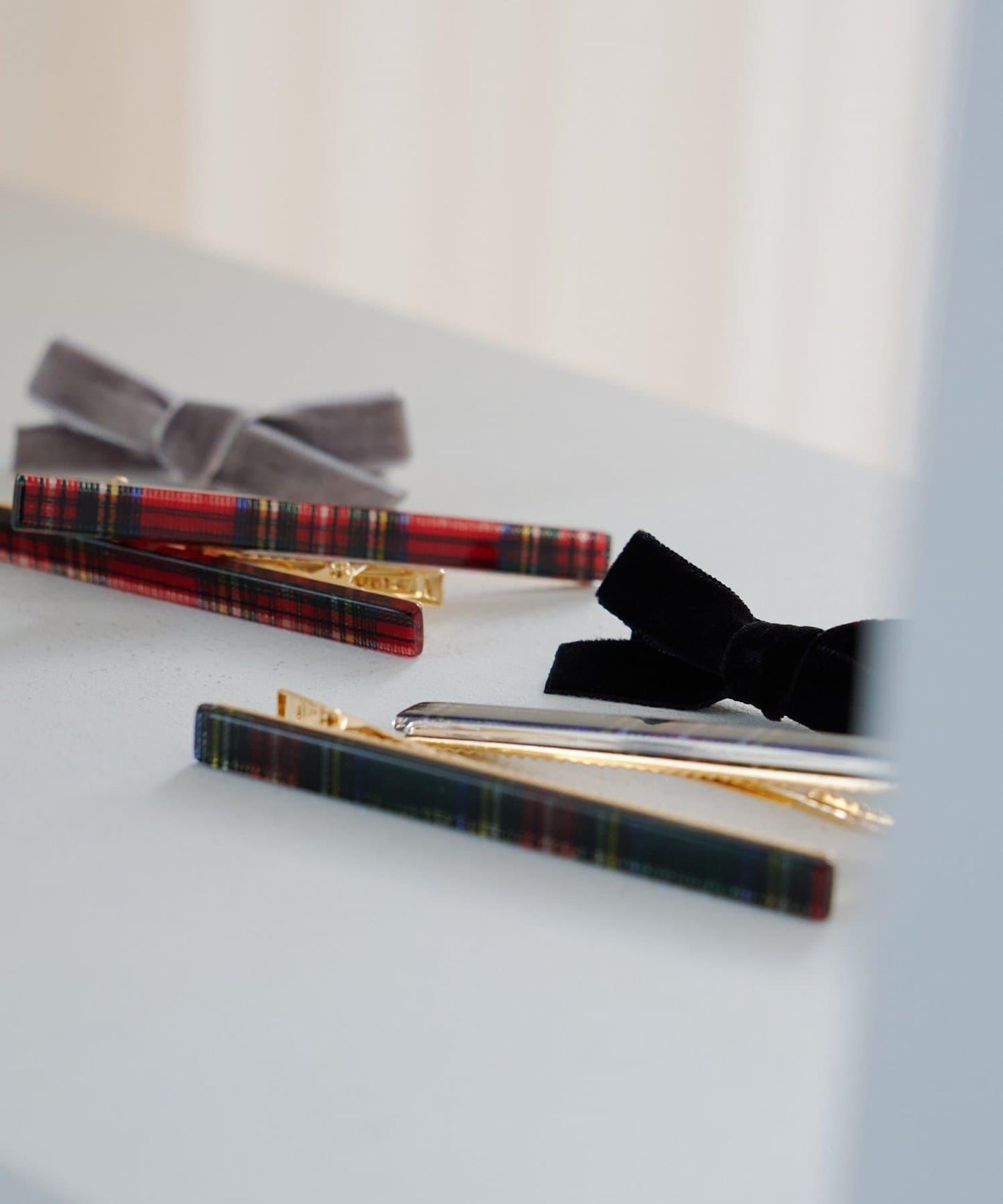 【fiw.】格子髮夾&天鵝絨髮夾套裝