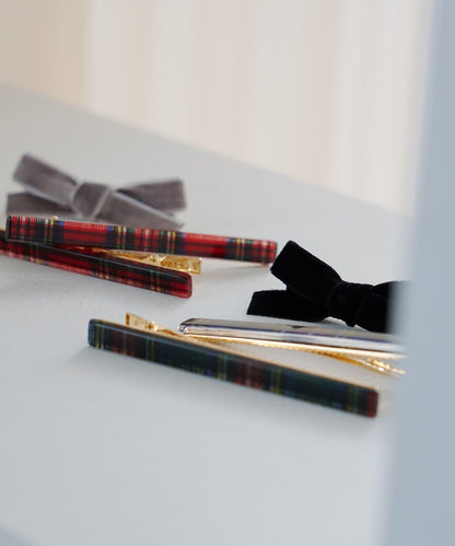 【fiw.】格子髮夾&天鵝絨髮夾套裝