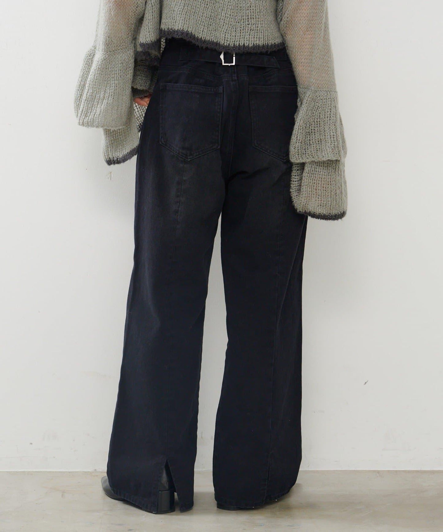 【2尺碼可選/適合身材嬌小】直筒後腰帶長褲