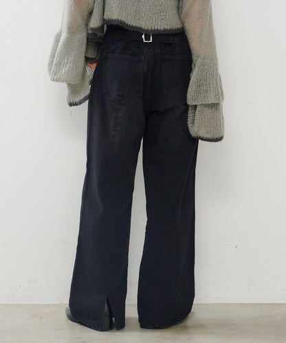 【2尺碼可選/適合身材嬌小】直筒後腰帶長褲