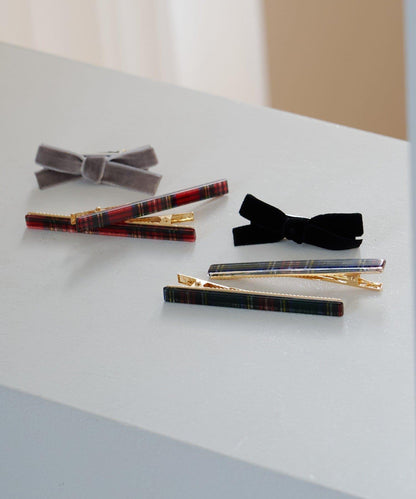 【fiw.】格子髮夾&天鵝絨髮夾套裝