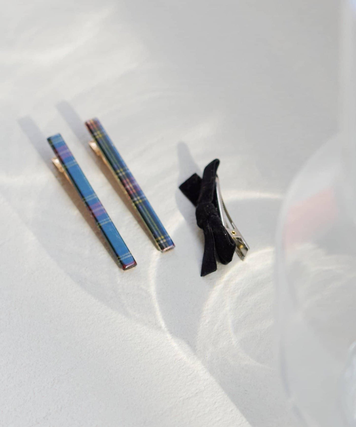 【fiw.】格子髮夾&天鵝絨髮夾套裝