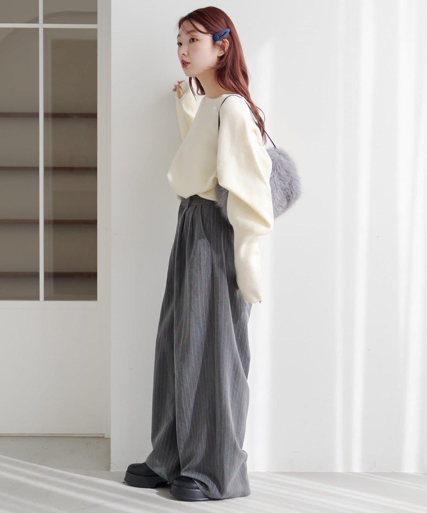 【4色可選/兩用】混色長款羅紋針織衫