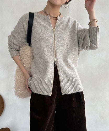 標誌拉鍊兩穿套頭衫