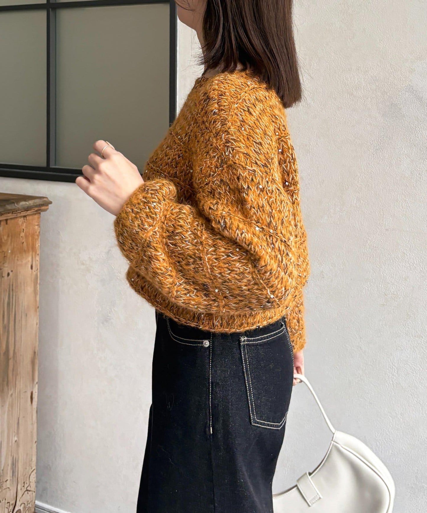 亮片混合低密度針織衫