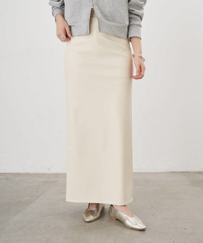 皮革長款半身裙