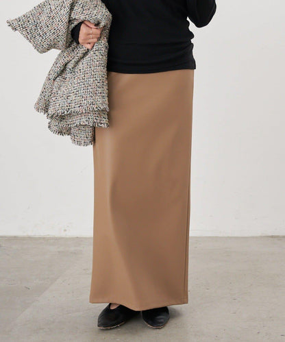 皮革長款半身裙