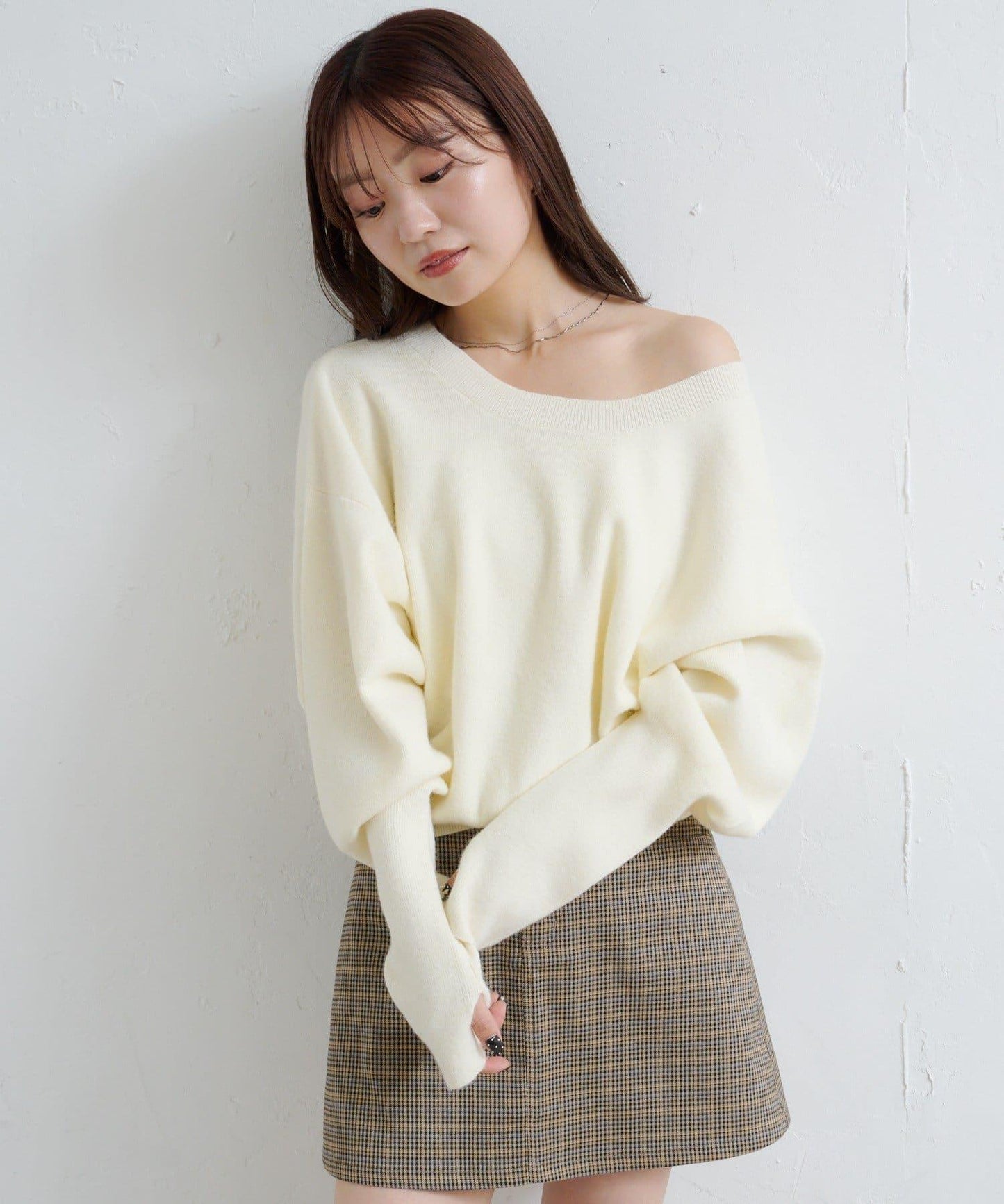 【4色可選/兩用】混色長款羅紋針織衫