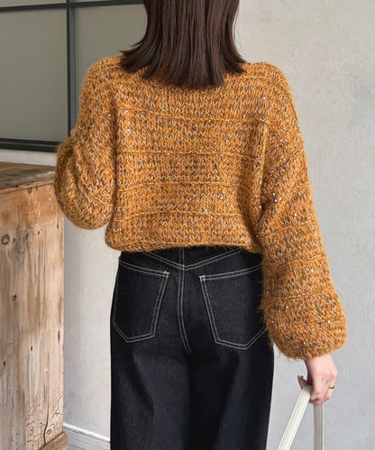 亮片混合低密度針織衫