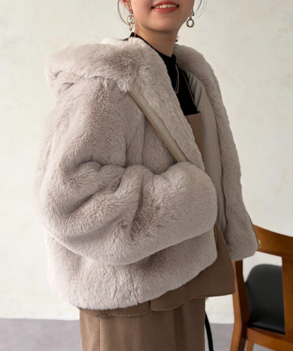 仿皮草拼接羊羔絨夾克