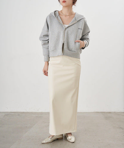 皮革長款半身裙