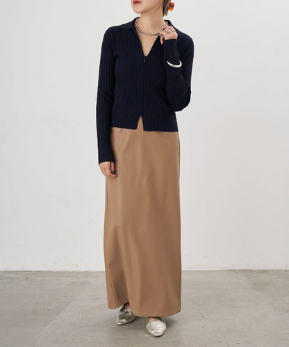 半拉鍊羅紋針織衫