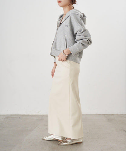 皮革長款半身裙