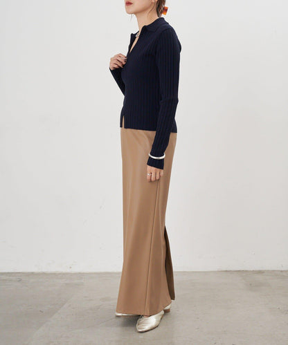 半拉鍊羅紋針織衫