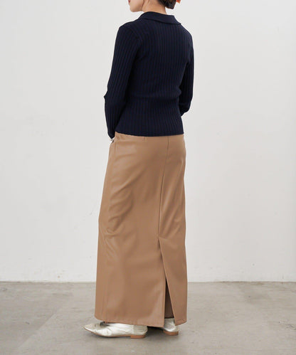 半拉鍊羅紋針織衫