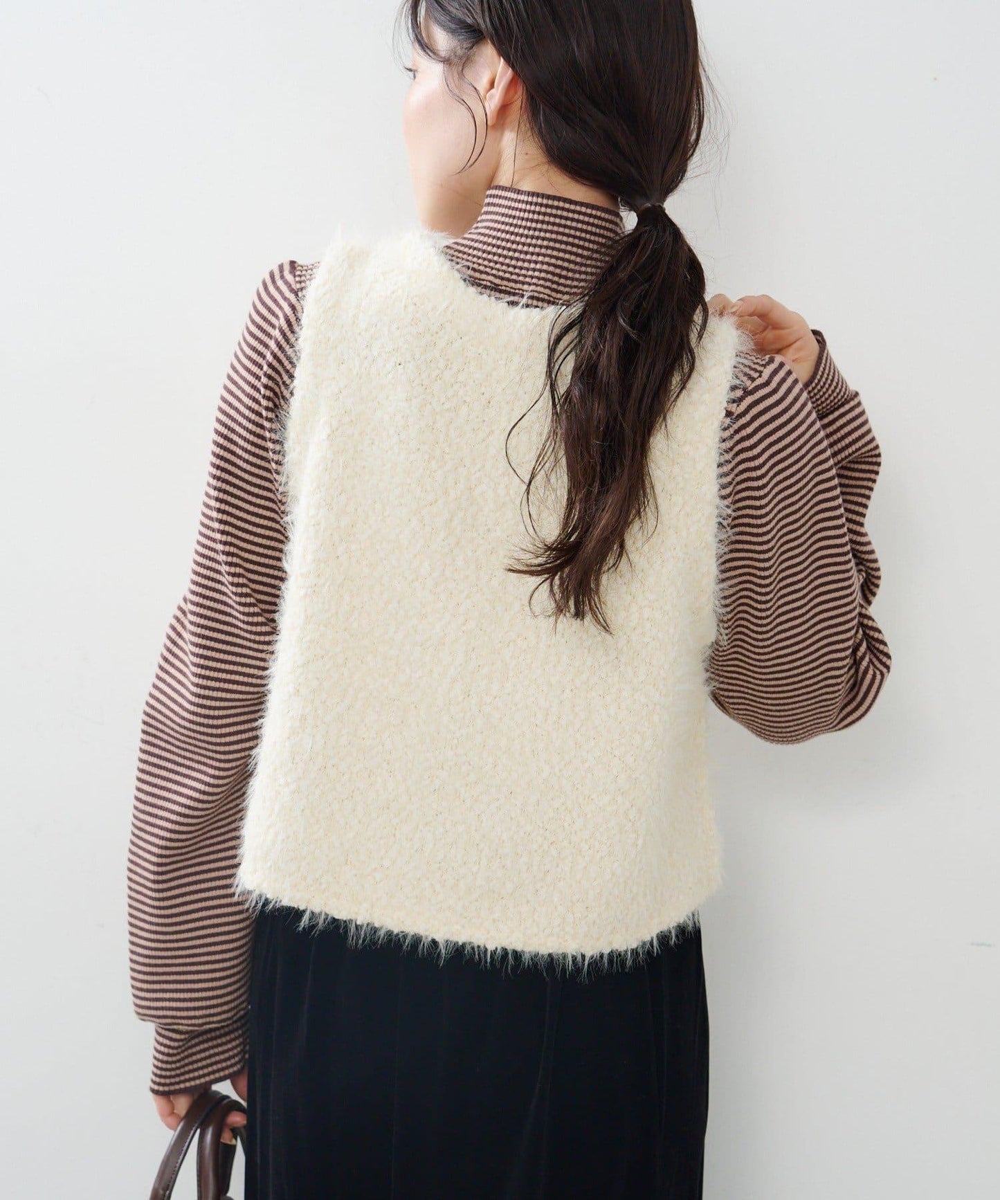 【純色&條紋】高領羅紋針織衫