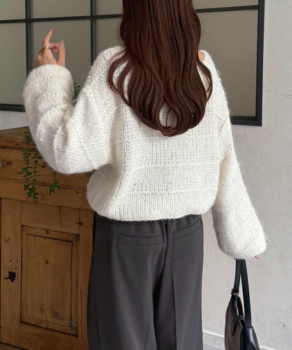 亮片混合低密度針織衫