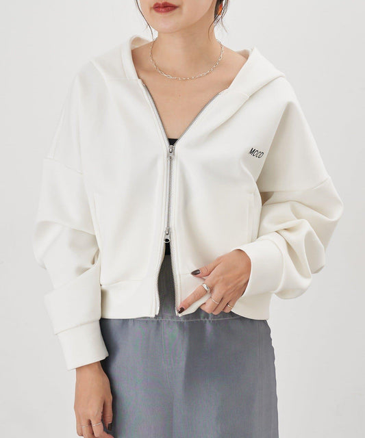 雙拉鍊連帽衛衣