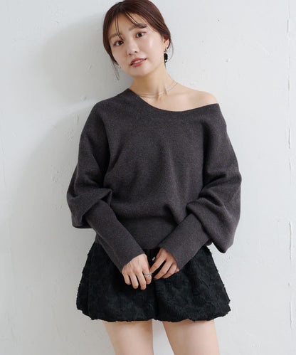 【4色可選/兩用】混色長款羅紋針織衫