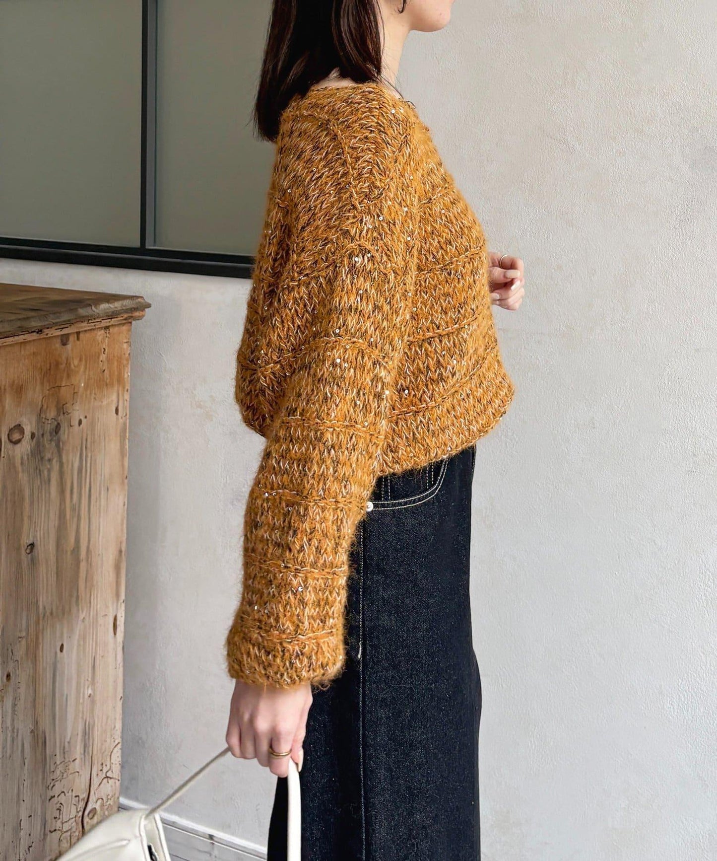 亮片混合低密度針織衫