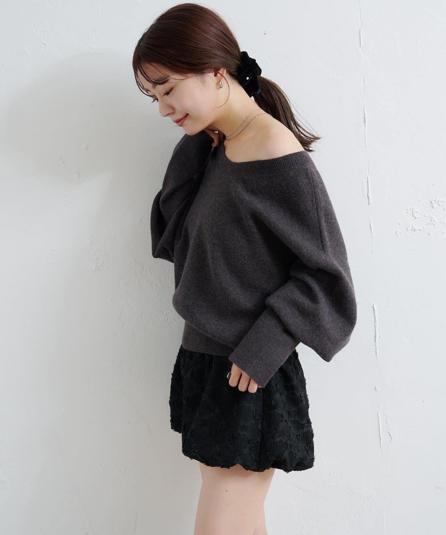 【4色可選/兩用】混色長款羅紋針織衫