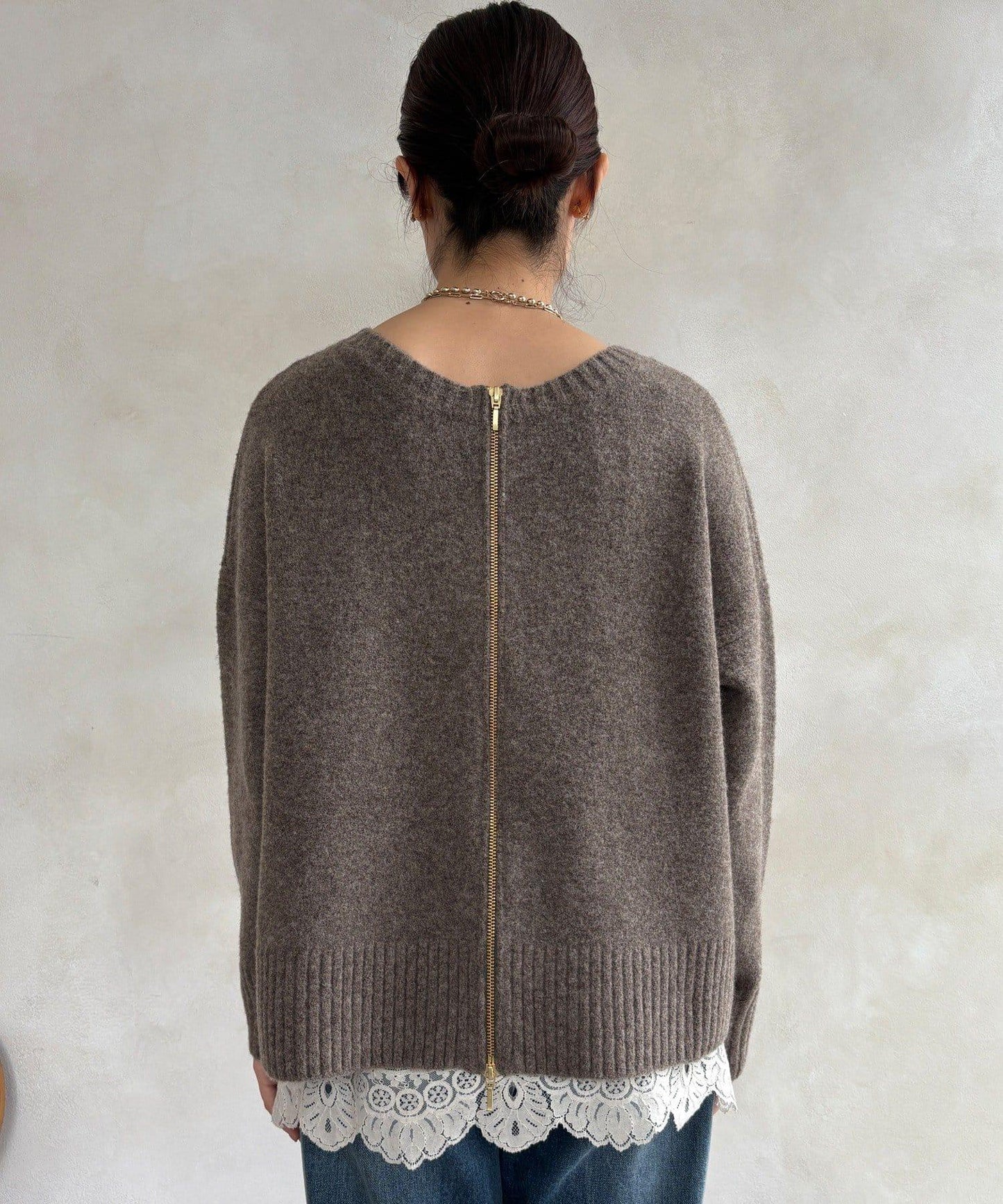 標誌拉鍊兩穿套頭衫