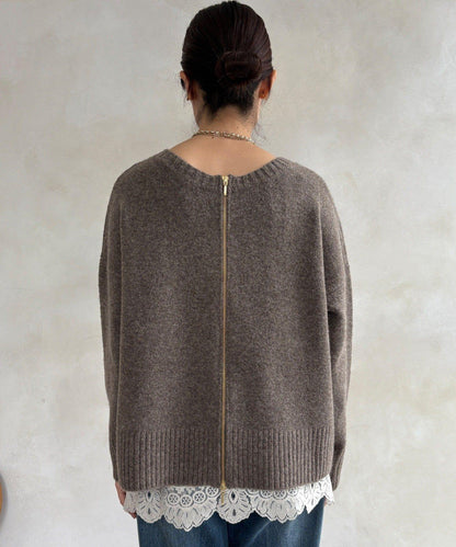 標誌拉鍊兩穿套頭衫