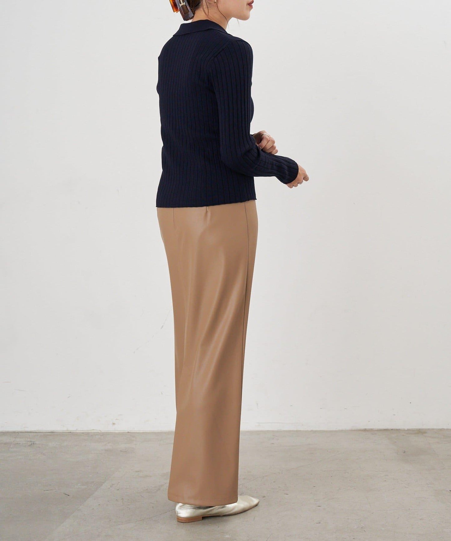 半拉鍊羅紋針織衫