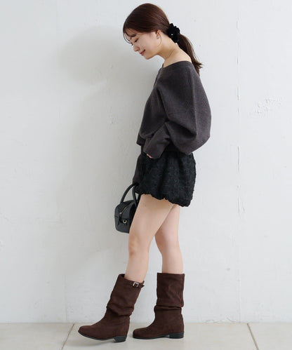 【4色可選/兩用】混色長款羅紋針織衫