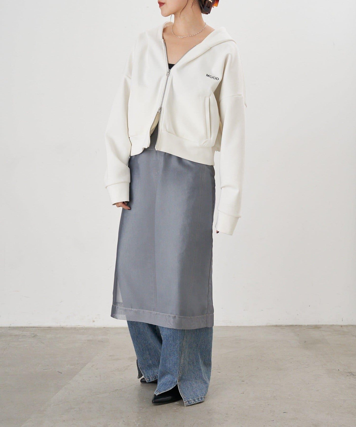 雙拉鍊連帽衛衣