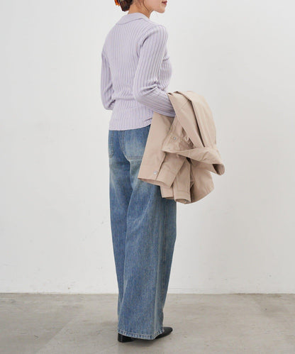 半拉鍊羅紋針織衫