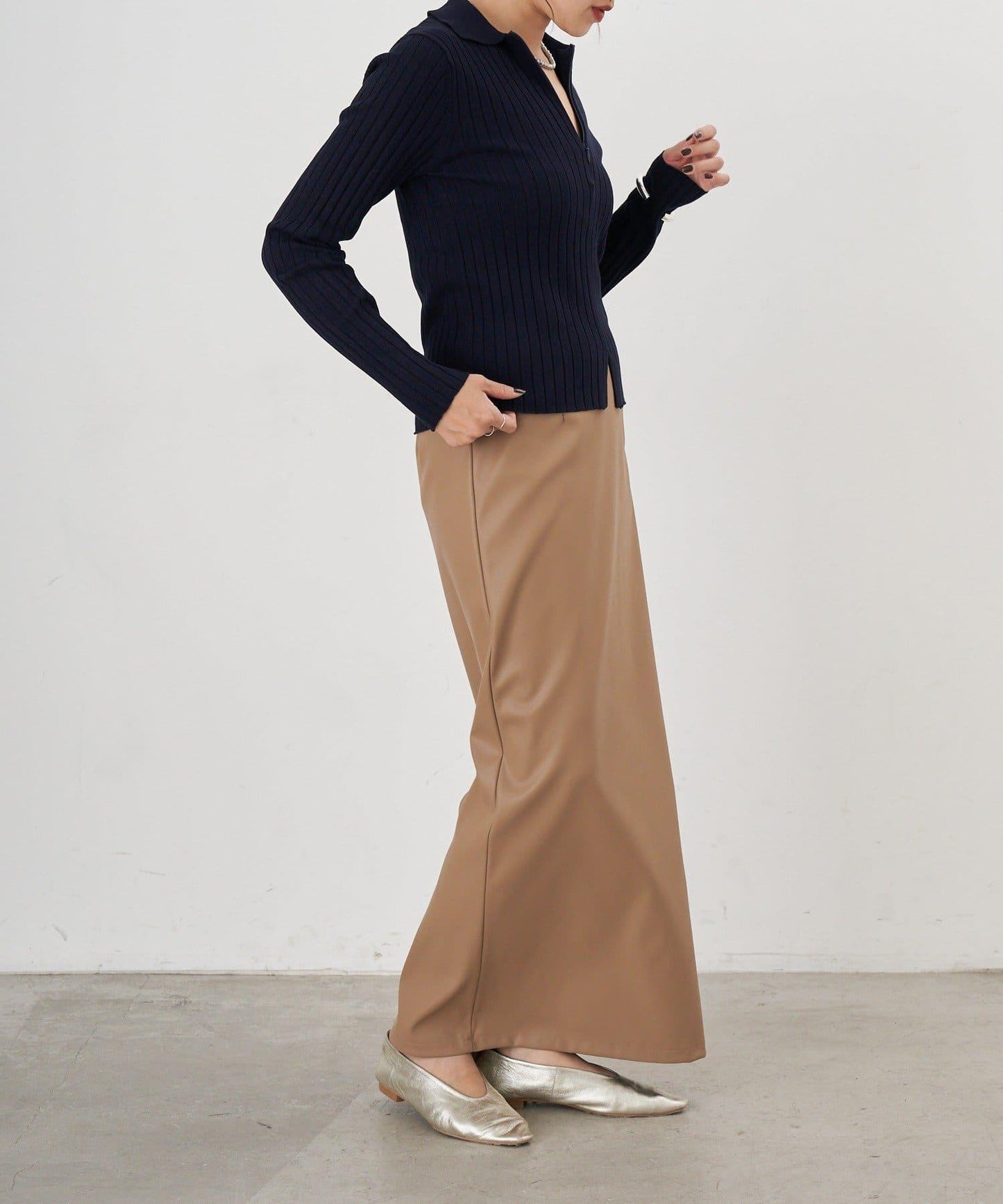 半拉鍊羅紋針織衫