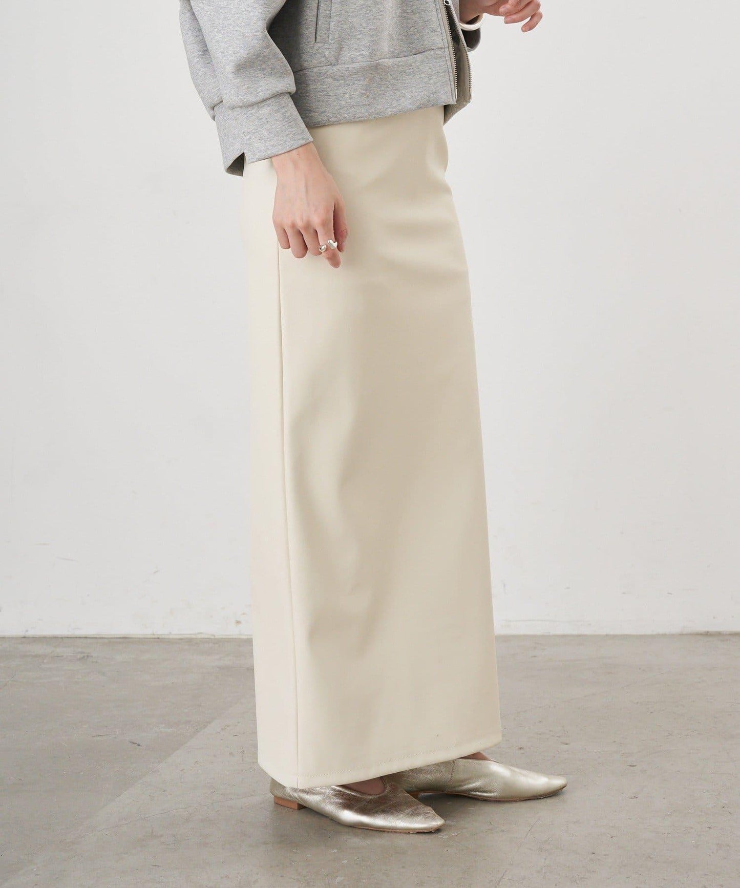 皮革長款半身裙