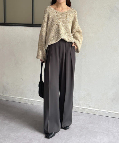 V領混色短款針織衫