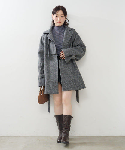 【純色&條紋】高領羅紋針織衫