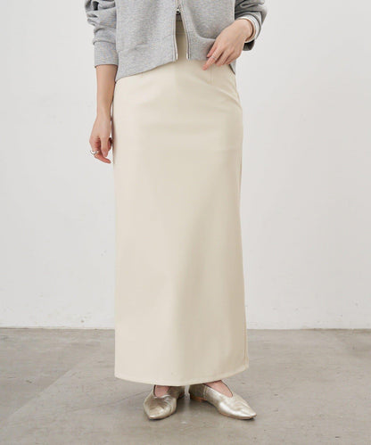 皮革長款半身裙