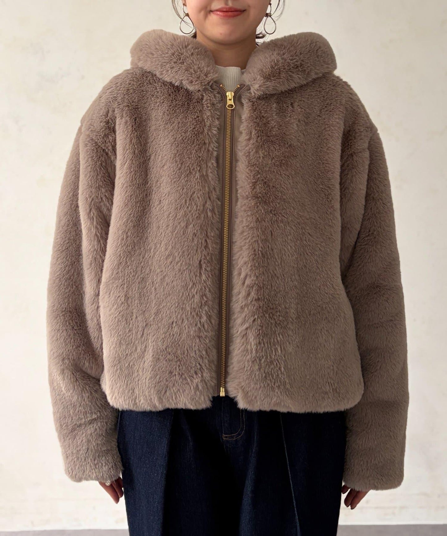 仿皮草拼接羊羔絨夾克