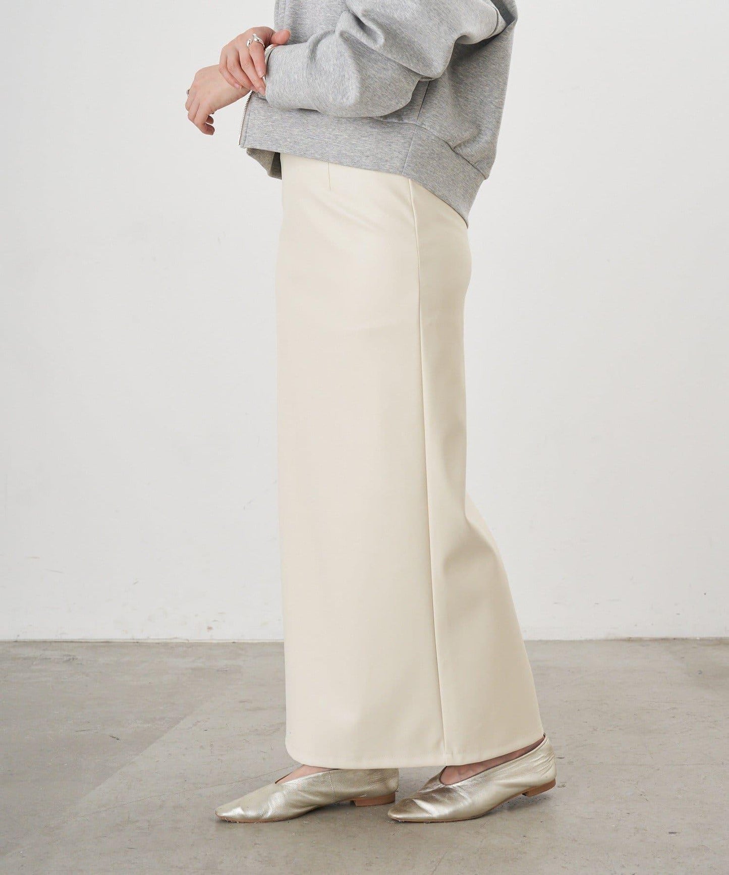 皮革長款半身裙