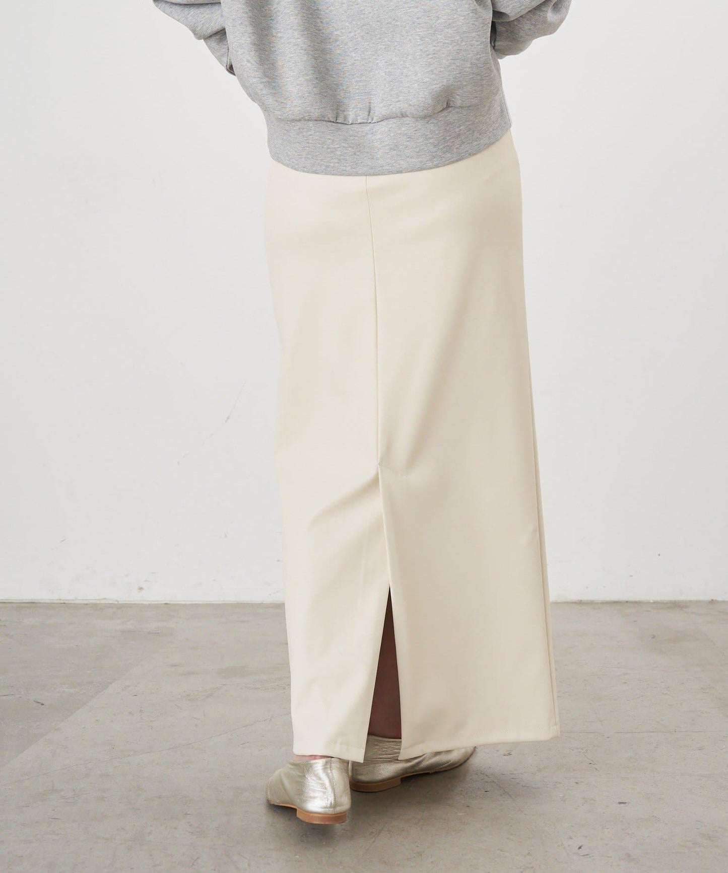 皮革長款半身裙