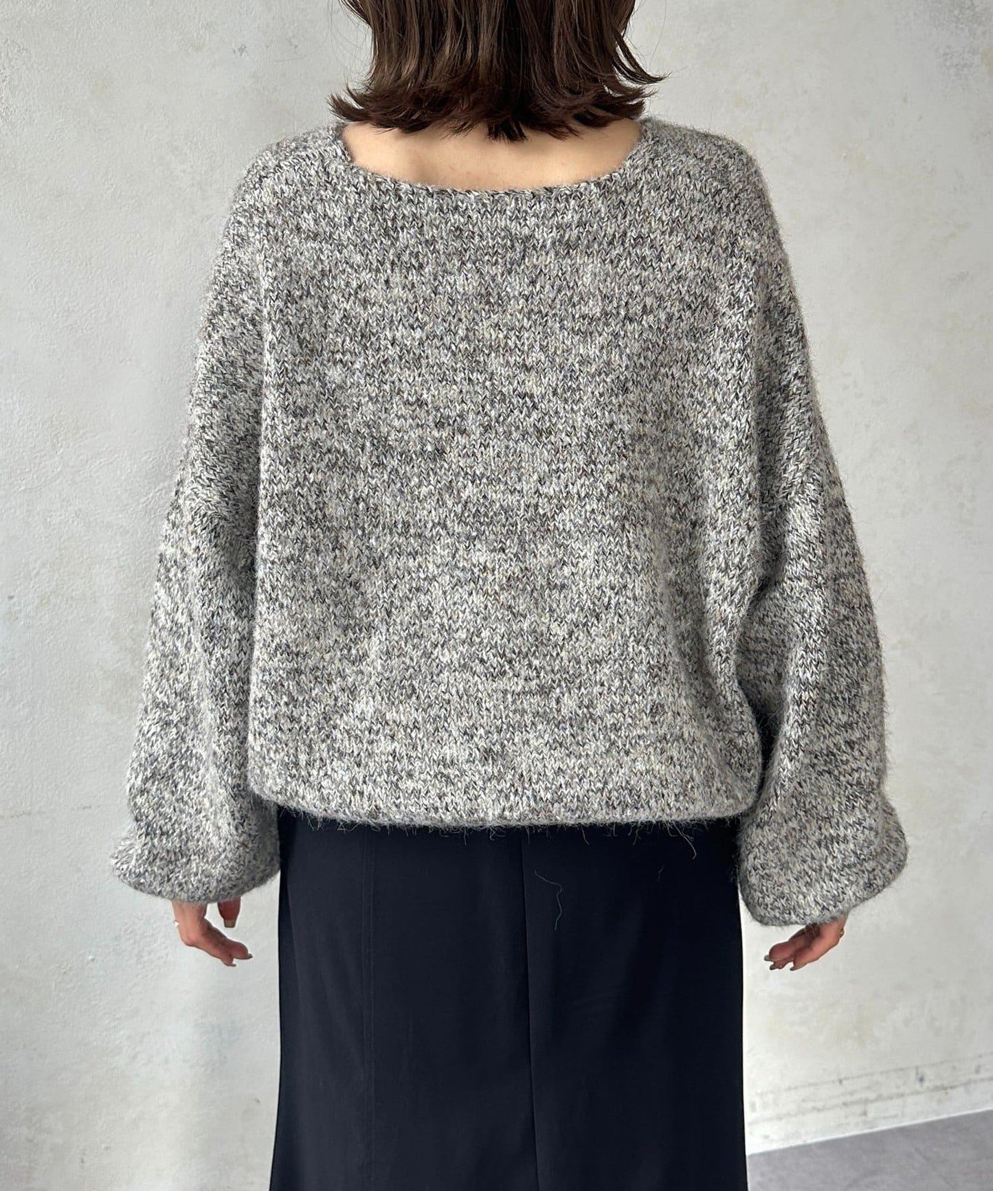 V領混色短款針織衫